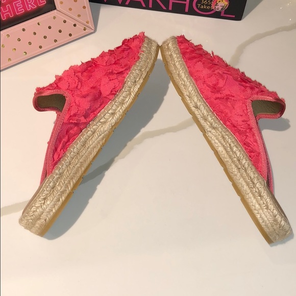 Anthropologie Pink Floral Espadrille Slides sz 41 - Picture 5 of 9